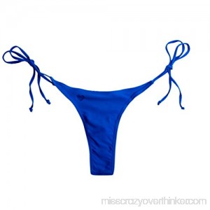 NewKelly Women Swimwear Brazilian Cheeky Bikini Bottom Side Tie Thong Bathing Swimsuit Blue B07DFWHRNK